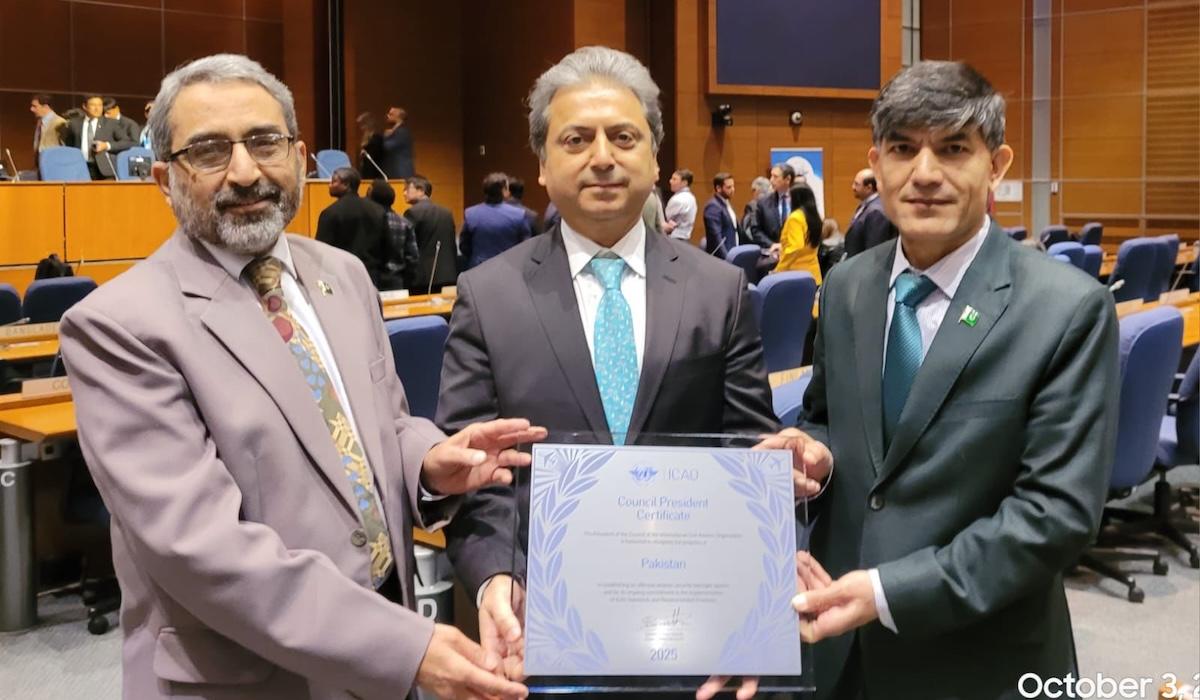 Pakistan Civil Aviation Authority Awarded ICAO Council President Certificate for Aviation Security Excellence
