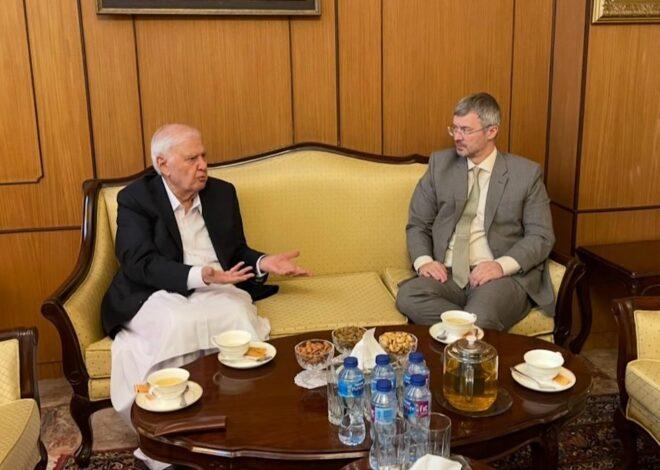 Russian Ambassador Meets Qaumi Watan Party Chief Aftab Sherpao